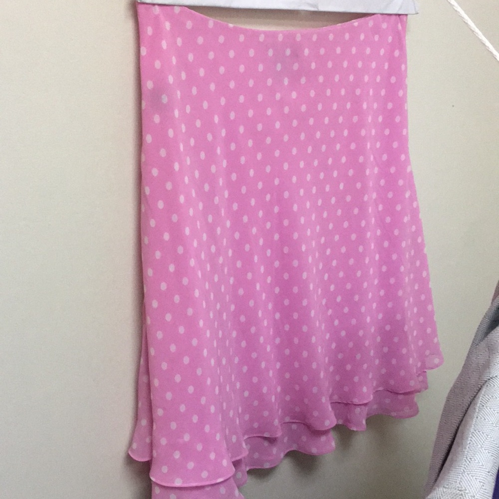 Chaps skirt pink with white polka dots
